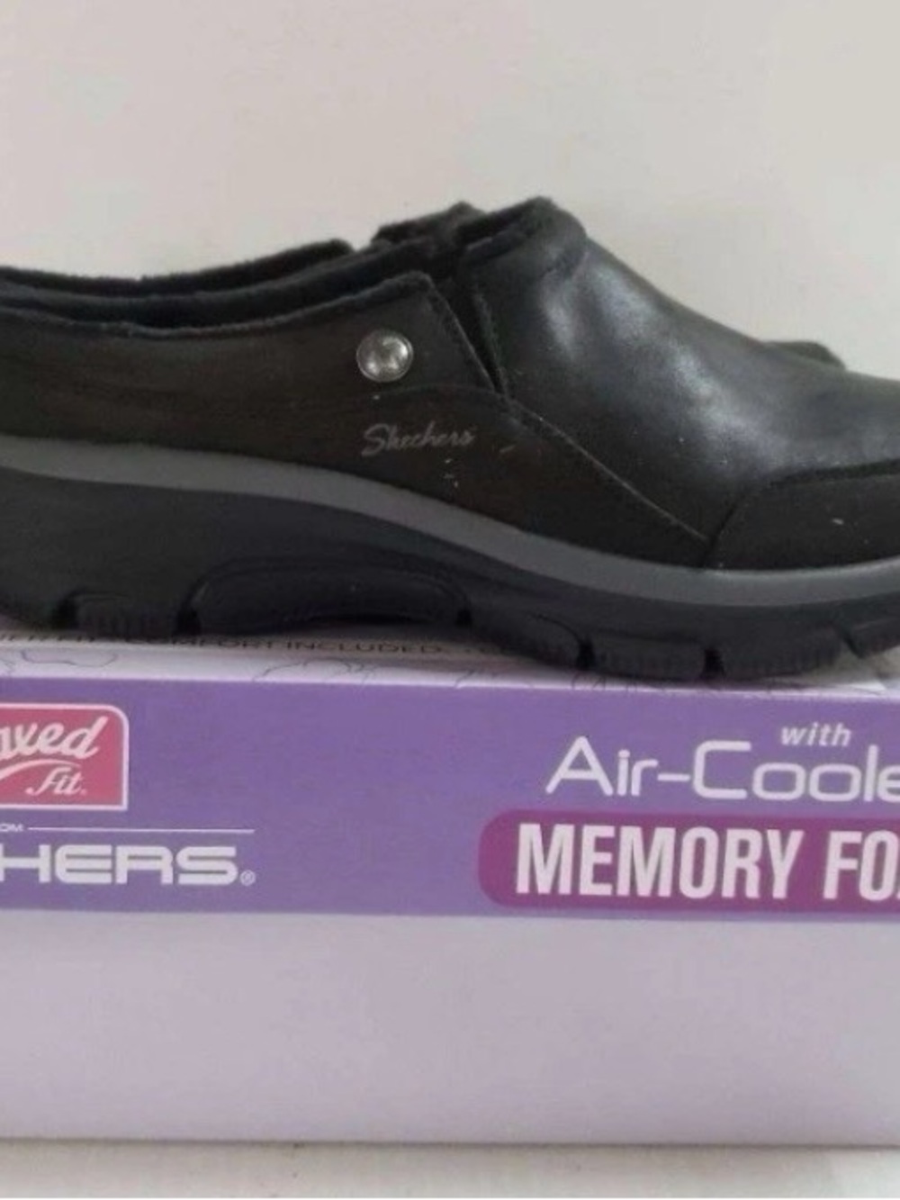 Skechers Easy Going Latte 2 Black Clogs Women’s 7.5 M Air Cooled Memory Foam NWT